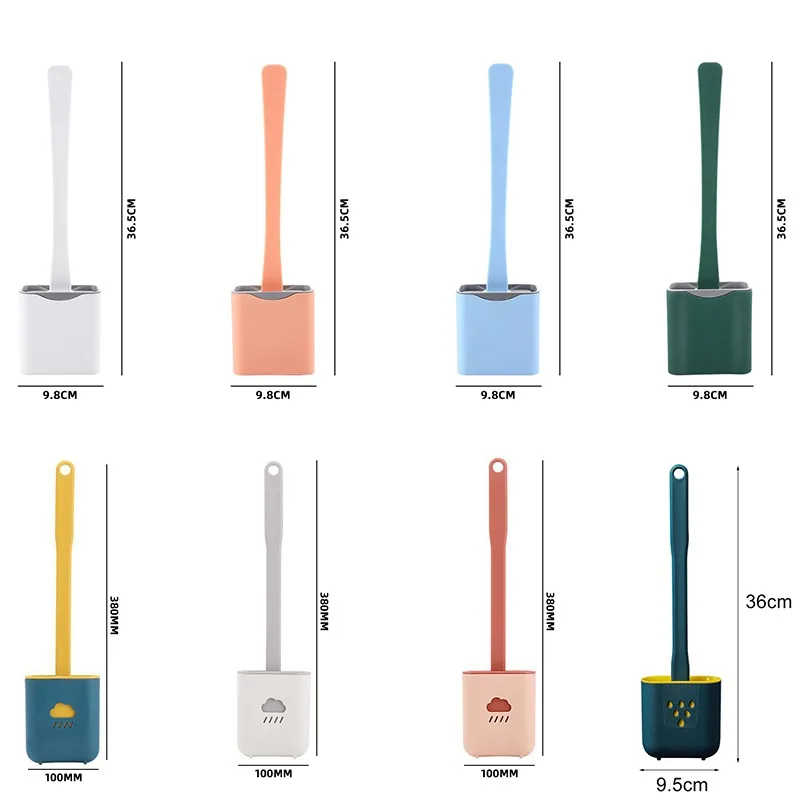 

Toilet Brush Wc Gap Brush with Holder Silicone Toilet Brush Hanging Type Flat Head Flexible Bristles Brush Bathroom Accessories