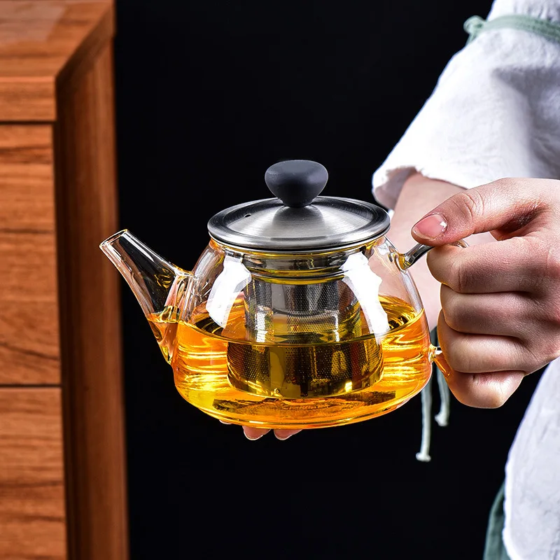

High Quality Heat Resistant Glass Teapot Filter Black Tea Coffee Honey Teapots Jasmine Matcha Powder Theepot Teaware