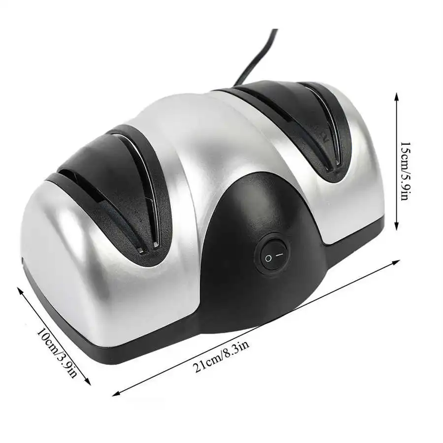 Двухколесная электрическая точилка для ножей 2-ступенчатая домашняя кухонная