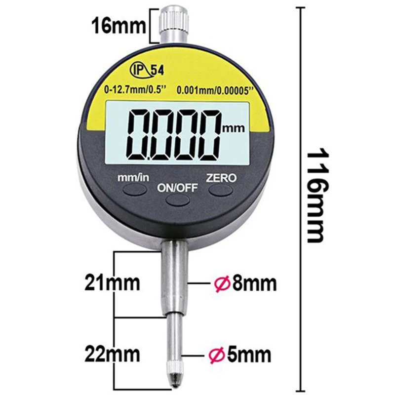 

IP54 Oilproof Digital Micrometer 0.001mm Electronic Micrometer Metric/Inch 0-12.7mm/0.5inch Precision Micrometer