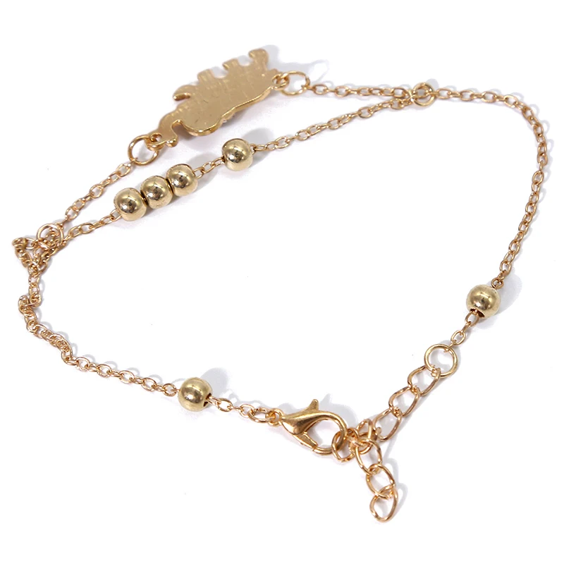 Новый малыш слон талисман Двойная Цепочка для ног и высокое качество розовое