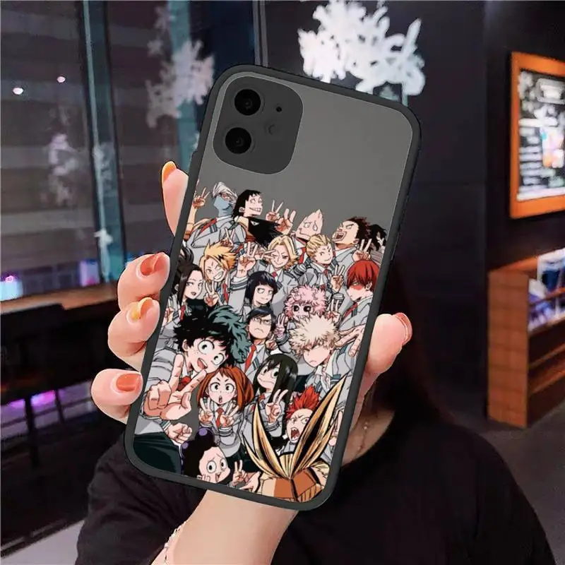 

Anime My Hero Academia Phone Case For iphone 12 11 8 7 plus mini x xs xr pro max matte transparent cover