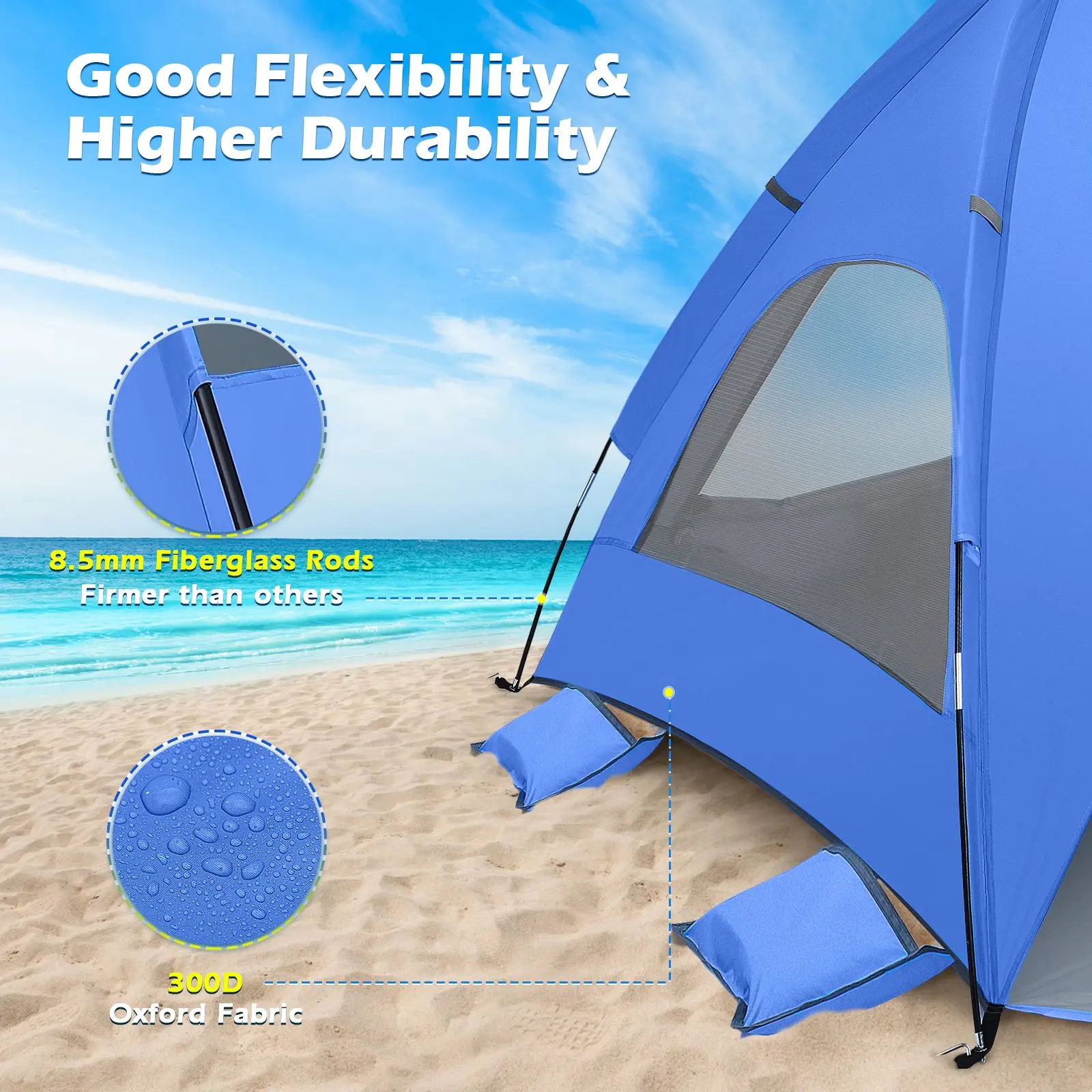 

MOVTOTOP Well-ventilated Anti-UV Large Portable Folding Tent Sun Shelter for Camping Climbing Vacation Hiking