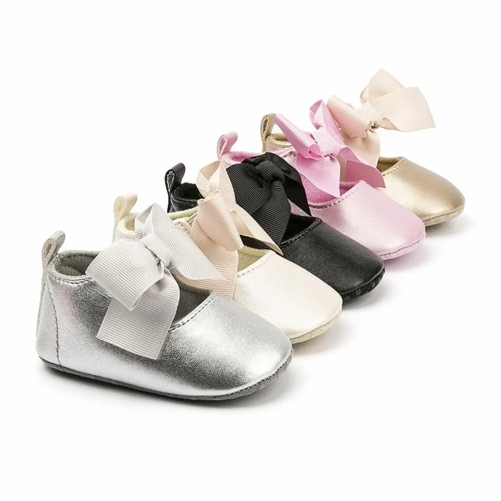 Туфли для маленьких девочек милая обувь принцессы начинающих ходить с бантиком