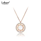 Lokaer, оригинальный дизайн, из нержавеющей стали, белый корпус, очаровательное колье, ожерелья для женщин, кристалл, геометрический кулон, ожерелье N20238