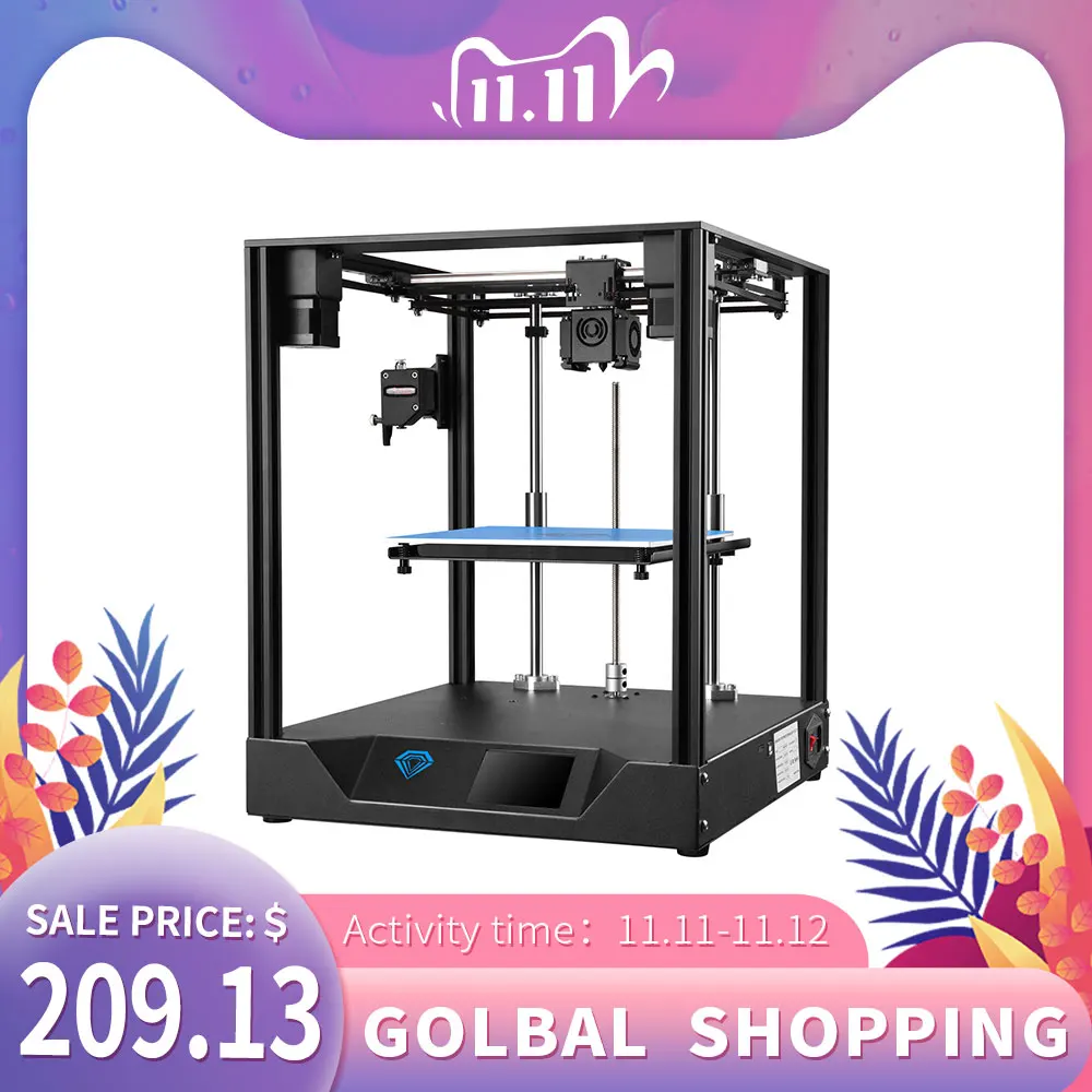 

Twotrees FDM SP-3 3D Printer Core XY DIY Kit Large Print Size With Dual Drive Extruder Touch Screen Power off Resume Printing