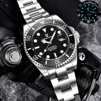 pagani design mens automatic watch sapphire crystal mechanical watches men ceramic black full steel watch 100m waterproof diver