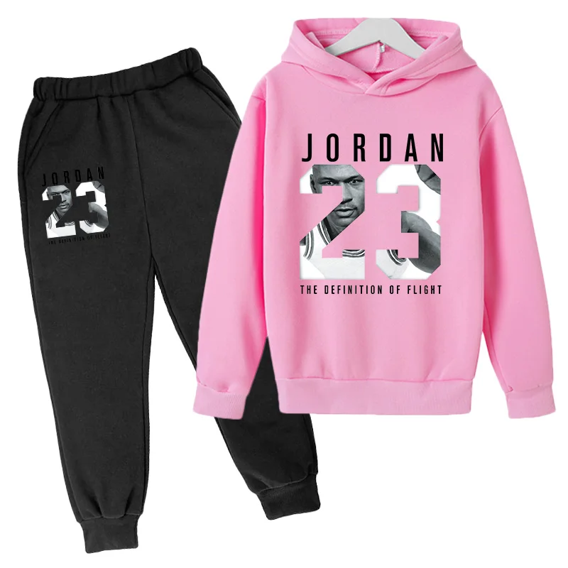 

Autumn and Winter fashion Boys hoodies suit Jordan 23 Track Suit Sweatshirt Hoodie + Sweatpants Jogging Girls Pullover
