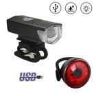 Комплект велосипедных передних и задних фонарей, задний фонарь для горного велосипеда, USB, предупреждающая лампа, велосипедные аксессуары