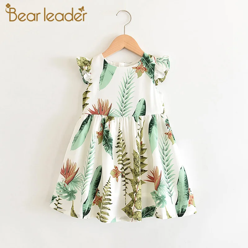 Bear Leader/платья с рисунком для девочек новое летнее платье детский жилет без