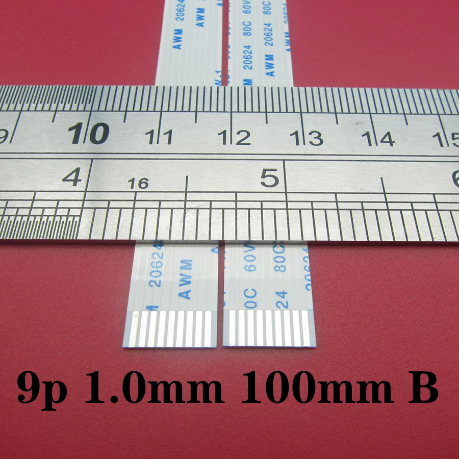 Гибкий плоский кабель FFC FPC 1 шт. 9-контактный B-тип длина заднего хода 0 мм 100 AWM 20624 80C