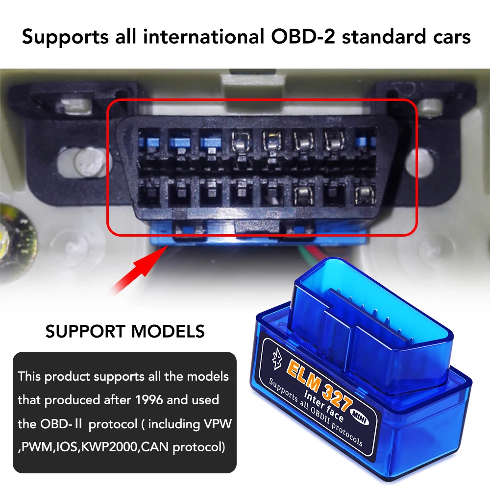 Elm327 Bluetooth V1.5 OBD2 сканер автомобильный диагностический инструмент для Kia sportage ceed niro