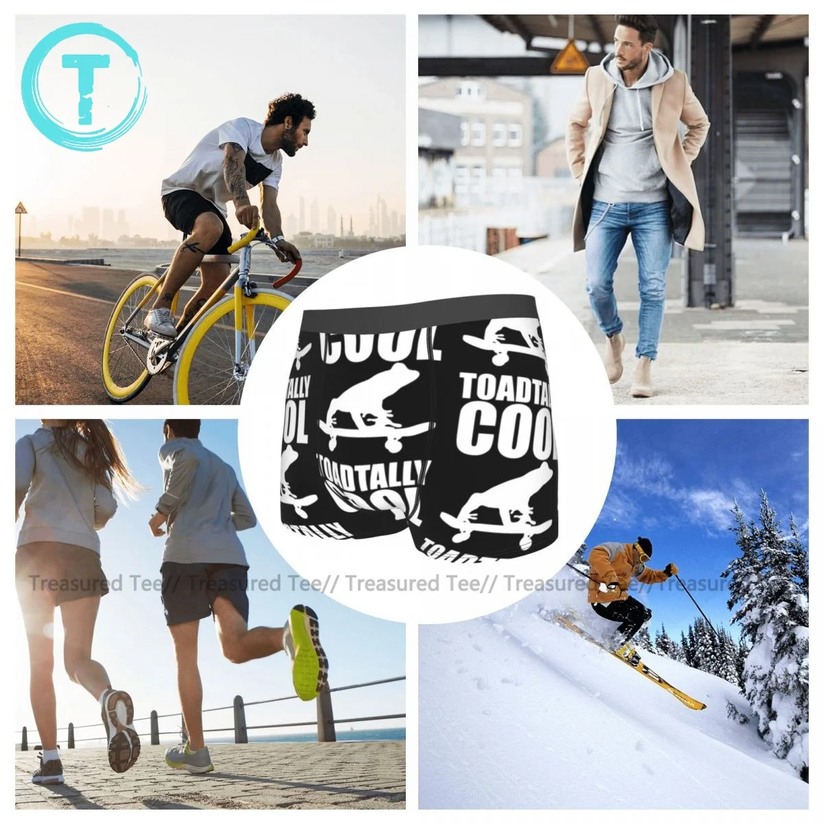 

Skateboard Underwear Printed Polyester Pouch Trunk Hot Male Sexy Boxer Brief