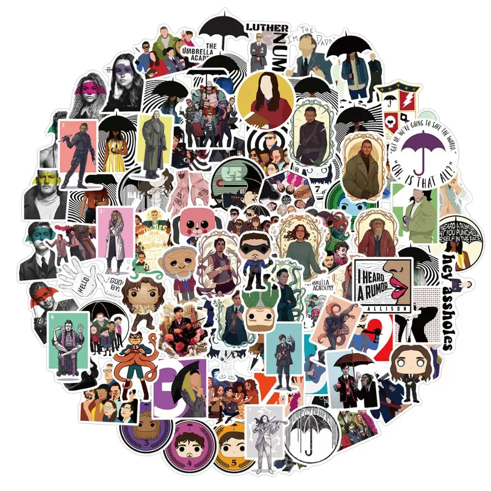 

10/30/50pcs Classic TV Show Umbrella Academy Stickers Drama Skateboard Laptop Fridge Graffiti Suitcase Luggage Stickers Decal