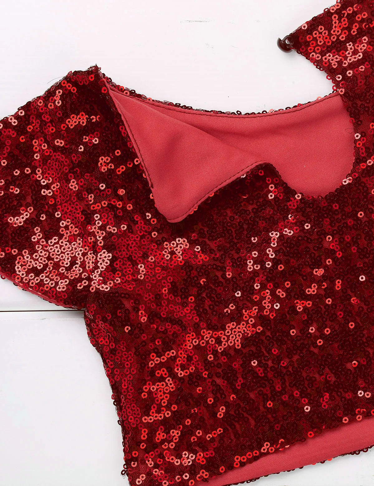 Танцевальные майки для девочек короткий топ с блестящими блестками и вырезом на