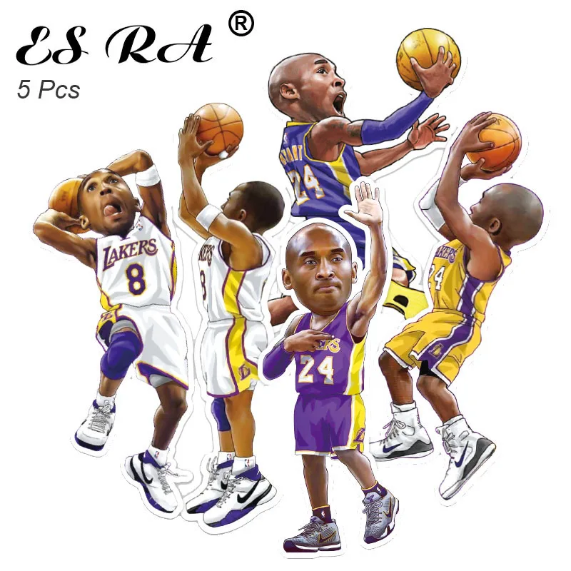 

5 Pcs/Set Sport Waterproof Stickers BasketBall Stars Stickers for Boys Laptop Luggage Guitar Skateboard Notebook Decorate