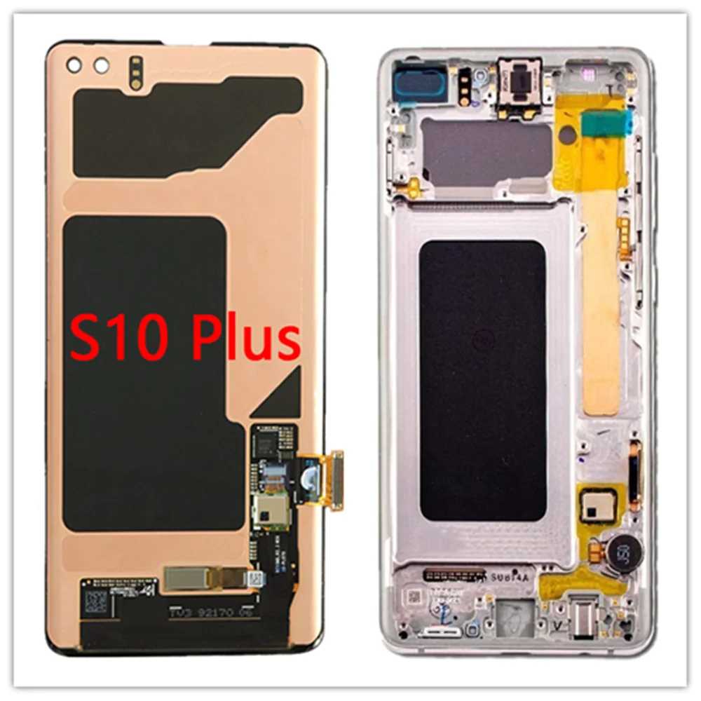 

Original S10+ LCD For SAMSUNG Galaxy S10 PLUS SM-G9750 G975F With frame+Dead pixel Display and Touch Screen Digitizer Assembly