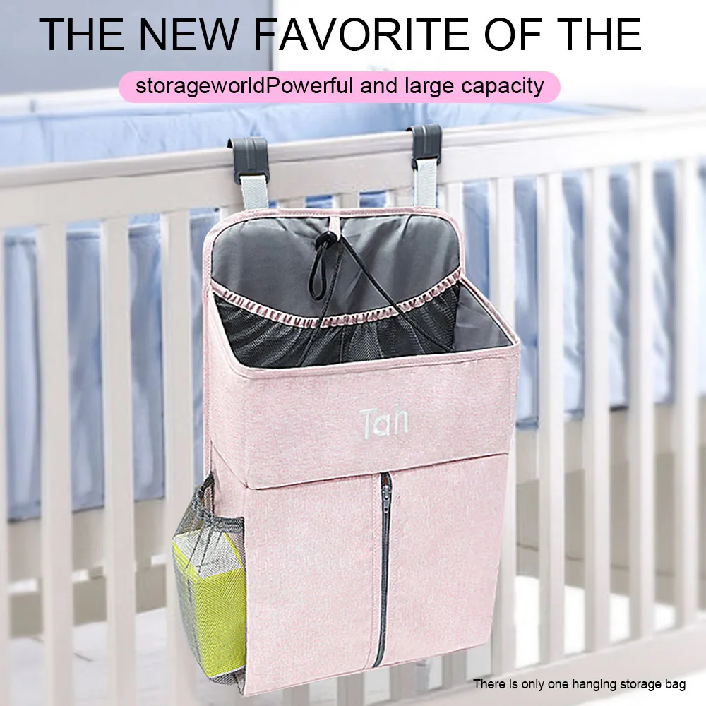 

Hanging Diaper Bag Changing Table Container Newborn Cot Bed Caddy Baby Crib Nursery Room Bedding Nappy Organizer Storage Infant