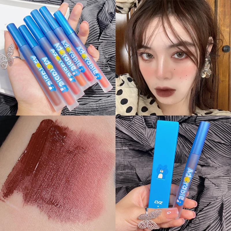 

Nude Matte Lip Gloss Waterproof Long Lasting Moisturizer Lipstick Red Sexy Color Liquid Lip Stick Makeup Lip Tint Cosmetic