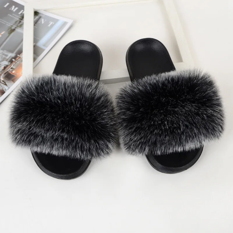 

Fluffy Slippers Women Home Fur Sliders Comfort Furry Summer Flats Ladies Shoes Female Furry Indoor Flip Flops chinelo feminino