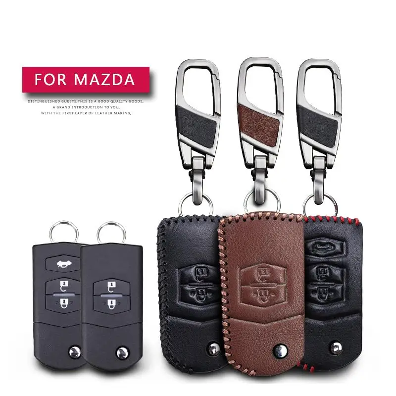 

Leather Car Key Case Cover For Mazda 2 3 5 6 CX5 CX-5 M2 M3 M5 M6 Protection Key Shell Skin Bag Only case