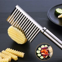 stainless steel potato dough waves crinkle cutter slicer home kitchen vegetable chip blade knife cooking tools