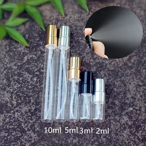 50 шт.лот 2 мл 3 мл 5 мл 10 мл флакон с распылителем для духов дорожные тонкие стеклянные пустые косметические флаконы с алюминиевым насосом