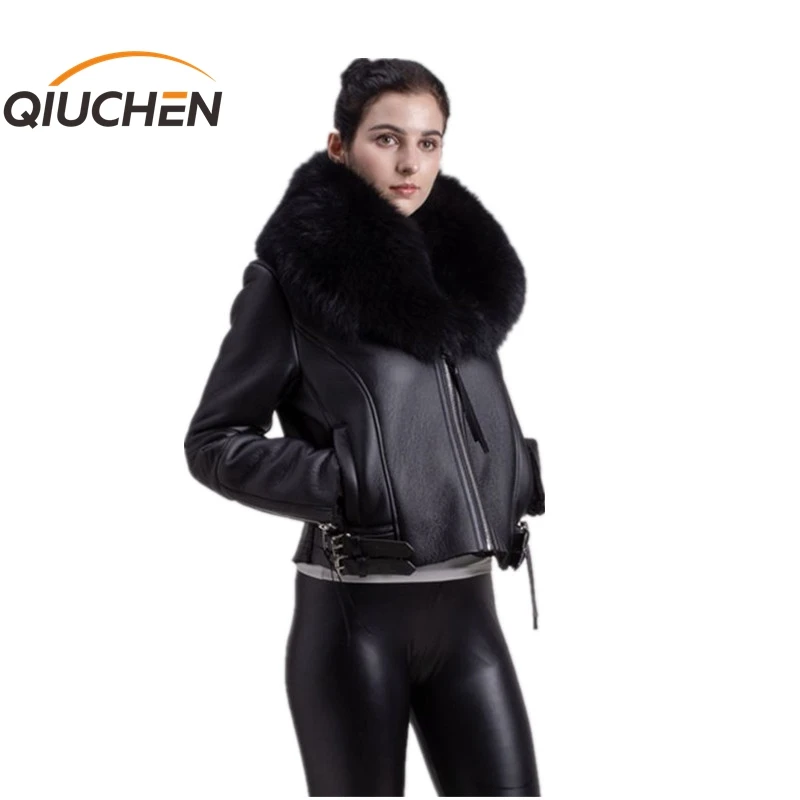 QIUCHEN PJ8088 Бесплатная доставка Женское пальто из мериносовой овечьей шерсти модное