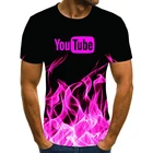 Летняя мужская брендовая 3D футболка YouTube, мужская и женская модная 3D футболка с коротким рукавом, Милая футболка в стиле Харадзюку, хип-хоп