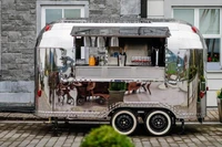 4m length airstream concession catering trailer stainless steel foodtruck mobile ice cream food truck caravan camping trailer