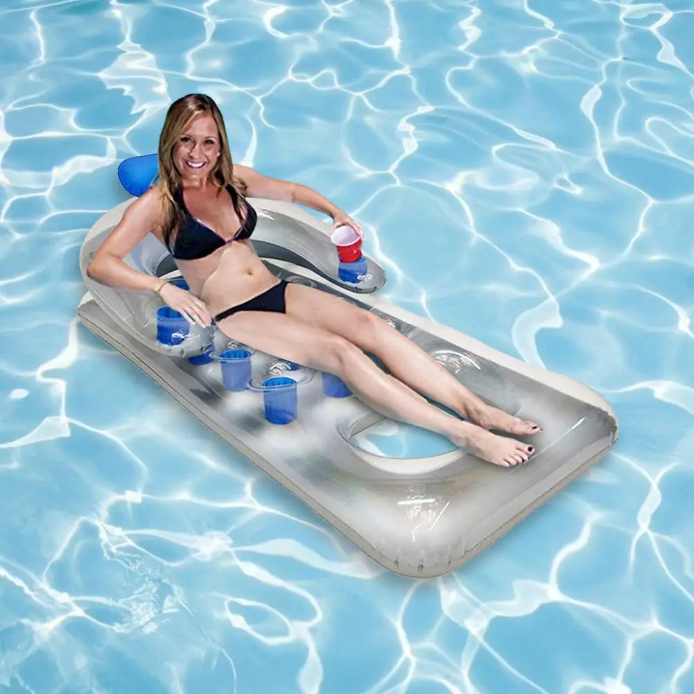 

Inflatable Floating Row Summer PVC Water Hammock Swimming Pool Air Mattresses Beach Water Sports Pool Float Lounger Chair