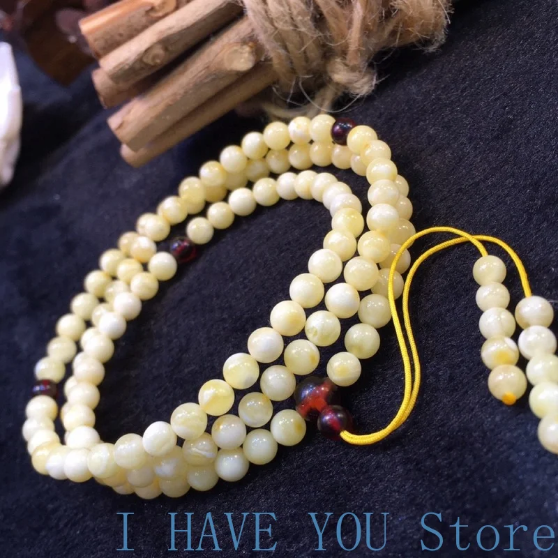 Натуральный русский белый цветок мед воск 108 Будда бусины в старинном стиле ручка