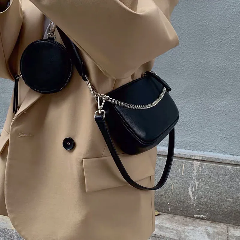 

2 Pieces Set Messenger Bags Women Retro Crossboy Bags PU Leather Shoulder Bag With Coin Purse And Female Handbag Luxury Purse