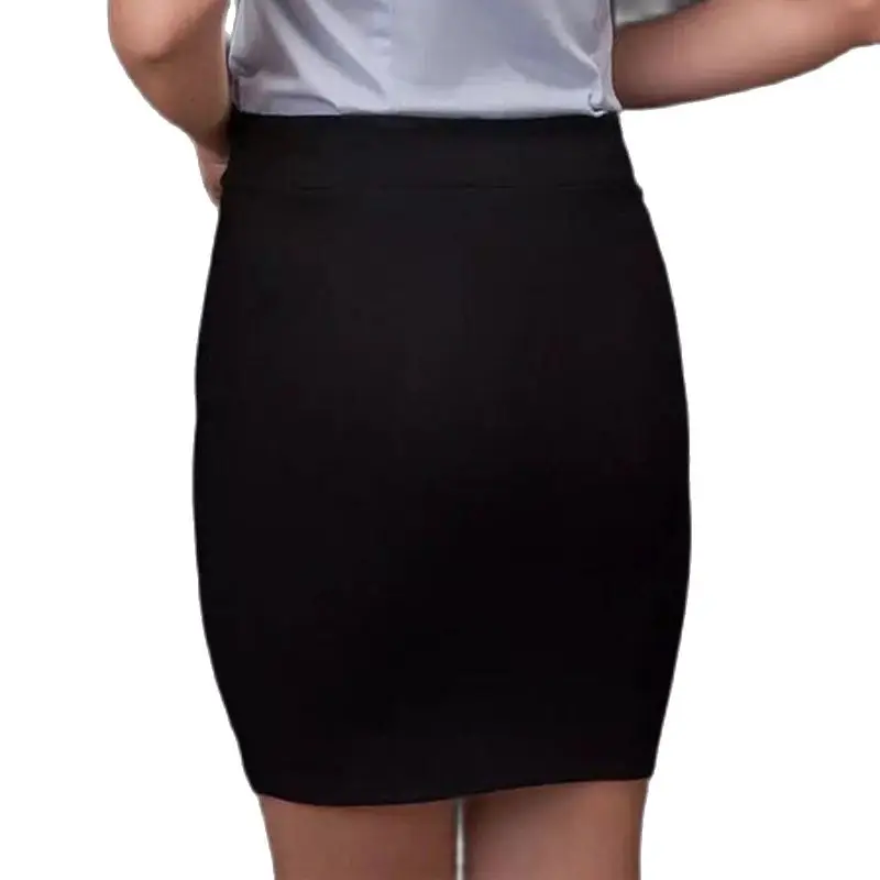 

2021 Elastic High Waist Bodycon Short Skirt Women Summer Black Office Mini Wrap Skirts Ladies Sexy Plus Size 3xl Pencil Skirt