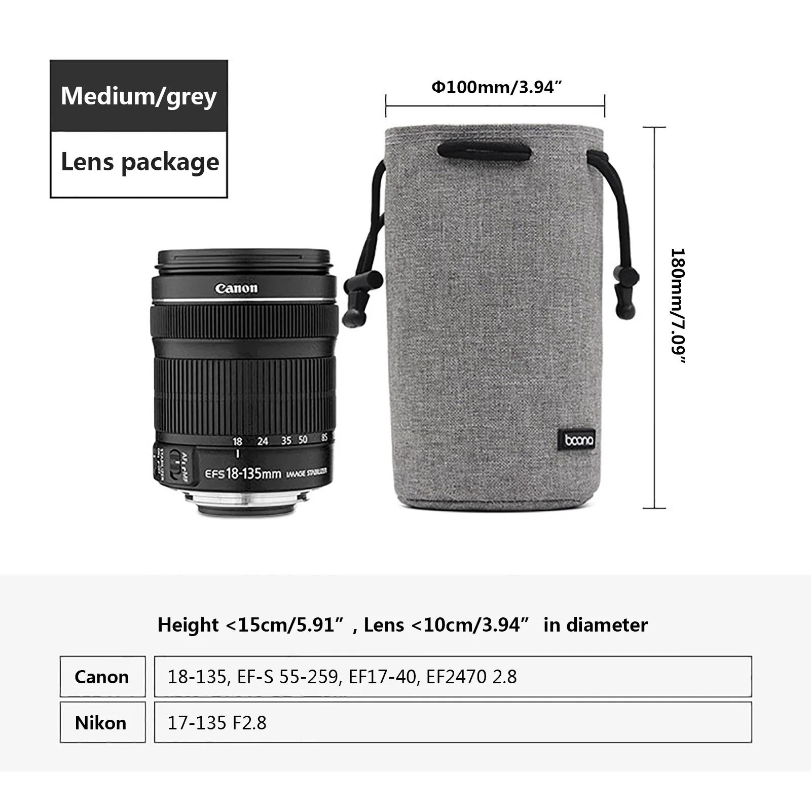 Сумка для DSLR камеры, чехол для объектива Nikon, Canon, sony, Olympus, Fuji, сумка для объектива из лайкры, сумка для фотосъемки для камеры