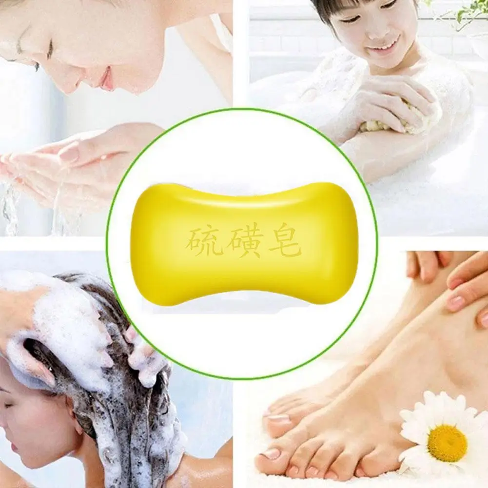 

1pc 90g Sulfur Soap Oil-Control Acne Treatment Lackhead Remover Soap Whitening Cleanser Chinese Traditional Skin Care