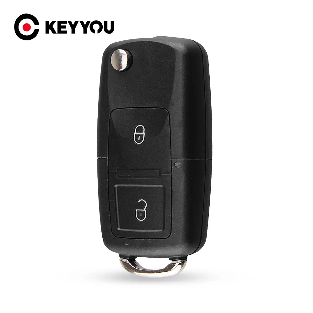 Складной автомобильный ключ KEYYOU с 2 кнопками и дистанционным управлением