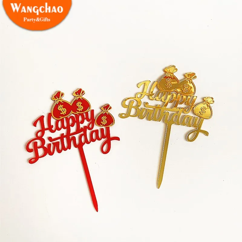 Акриловый мешок для денег с двойным тиснением топпер торта взрослых и детей