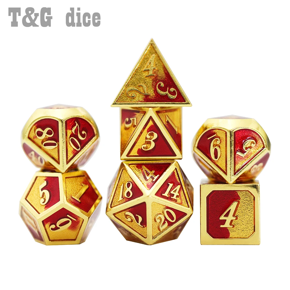 7 шт. D & Металлический Набор Игральный костей 19 видов стилей + 1 сумка D4 D6 D8 D10 D12 D20