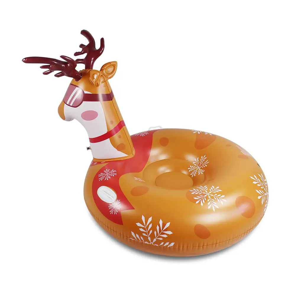 2 в 1 Лось надувные лыжи круг снега трубка с ручкой снег Зимние сани трубки для