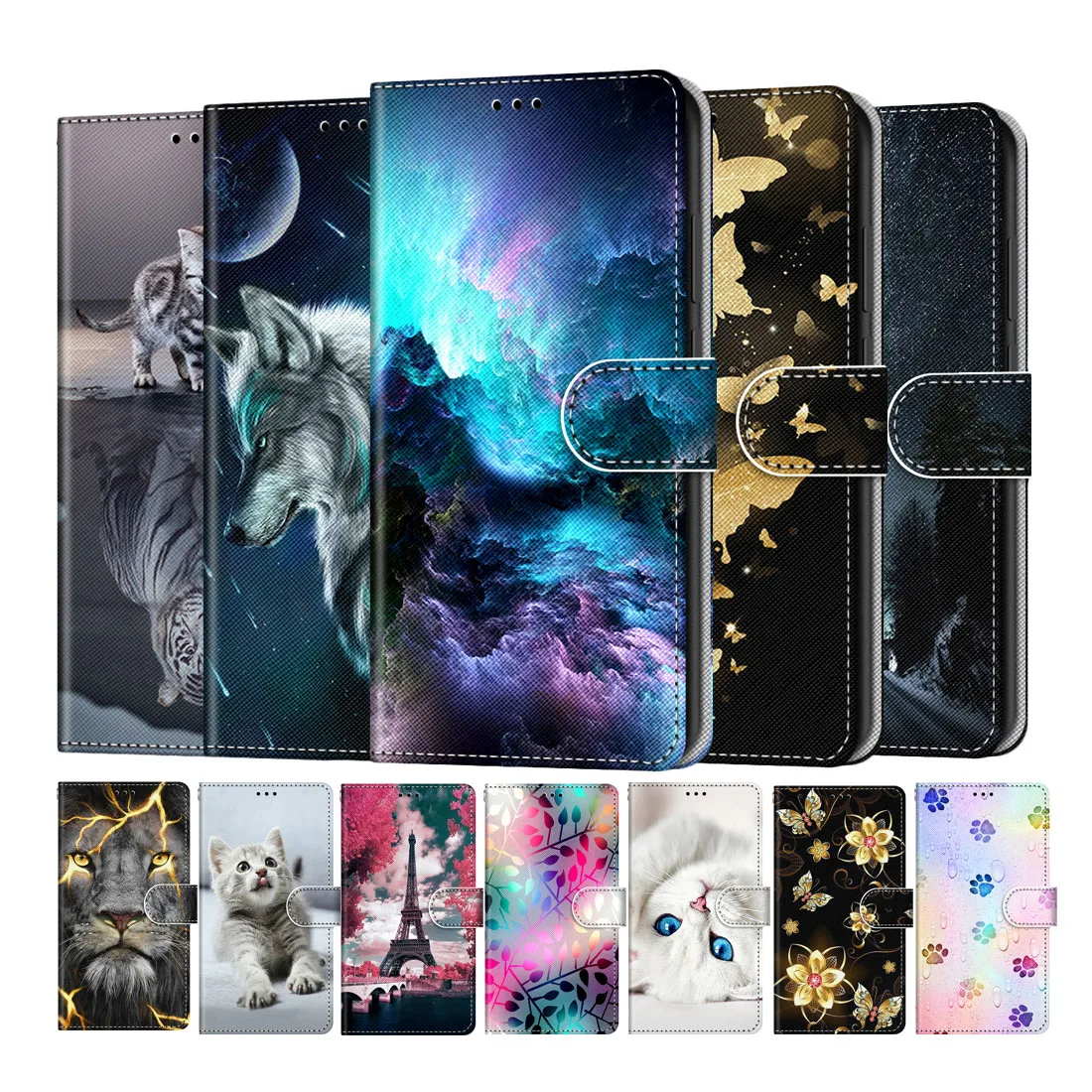 Кожаный чехол-книжка для телефона Huawei P20 Lite 2019 P30 Pro P40 E P50 кошелек - Цена: 312.08