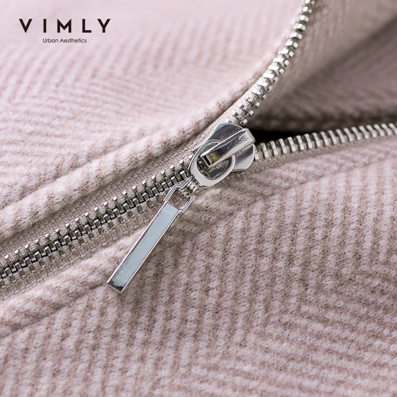 Зимняя женская шерстяная короткая куртка Vimly 2020 элегантная офисная Дамская