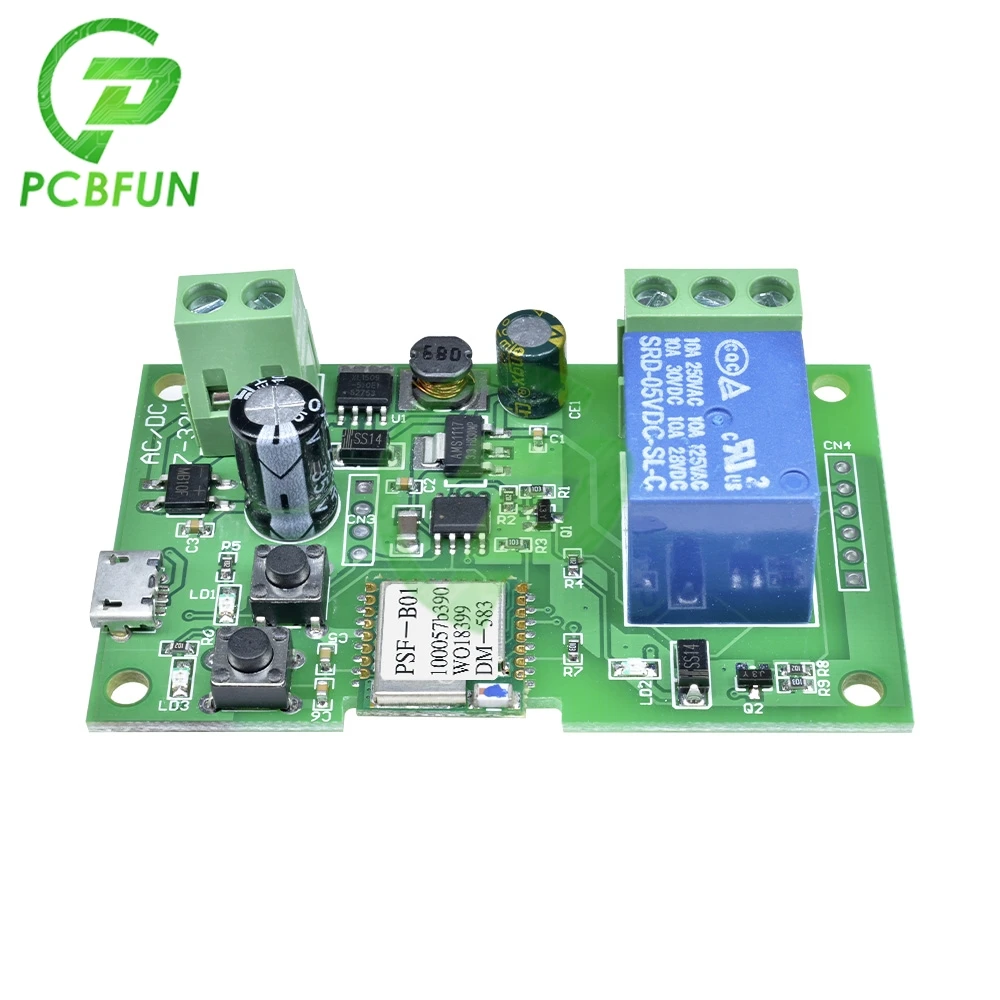 Самоблокирующийся умный Wi Fi беспроводной коммутатор с модулем реле 5 32 В