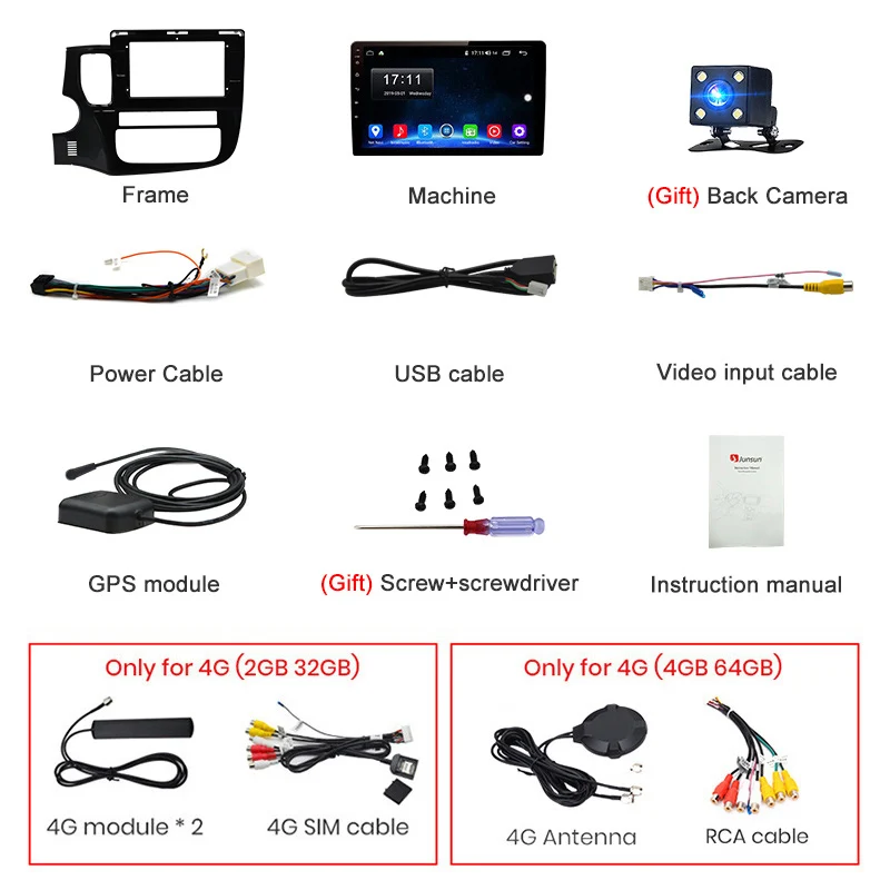 Junsun 4G+ 64G CarPlay DSP Android 8,1 автомобильный Радио Мультимедиа Стерео Аудио плеер gps 2 Din для hyundai Santa Fe 2 2006-2012 без DVD
