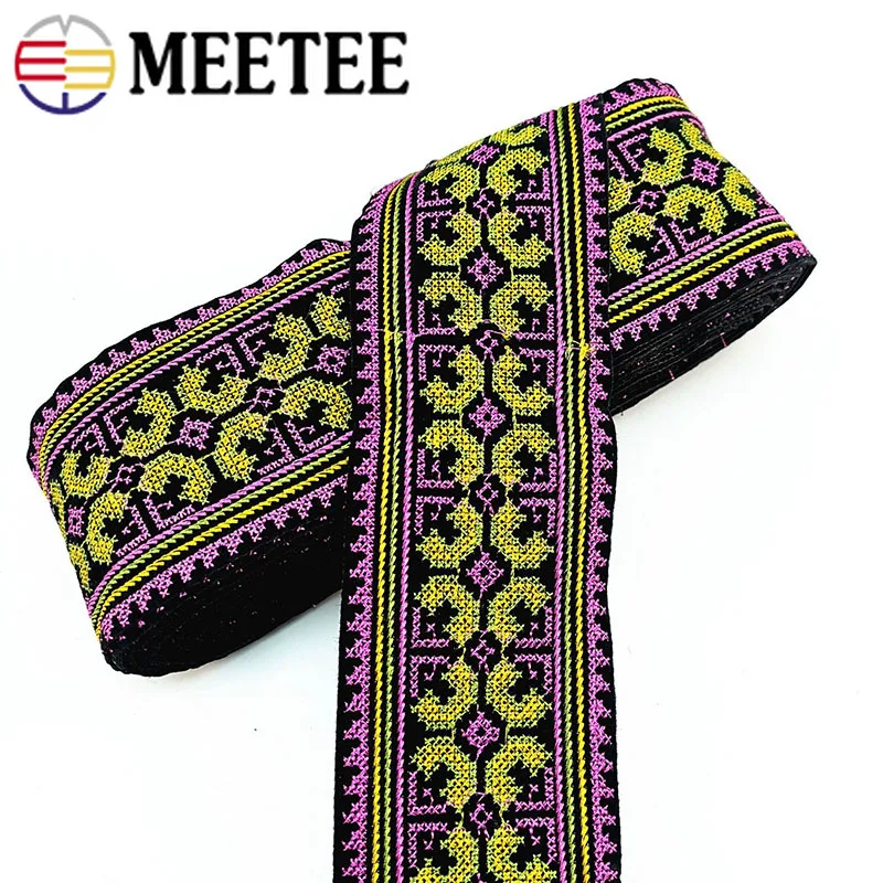 4m 7cm Ethnic Jacquard Webbing For Bags Strap Belt Embroideried Lace Trims Ribbons DIY Clothing Decoration Sewing Accessories | Дом и сад