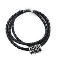 norse runes beads valknut vegvisir trinity symbol viking bracelet men women jewelry