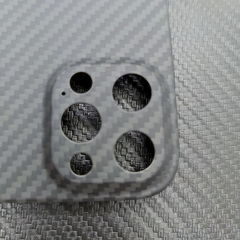Funda de tel&eacute;fono de fibra de carbono para iPhone 12 Pro Max 12, protector de lente Mini ultrafino, cubierta dura de dise&ntilde;ador de fibra de carbono para iPhone 12-3