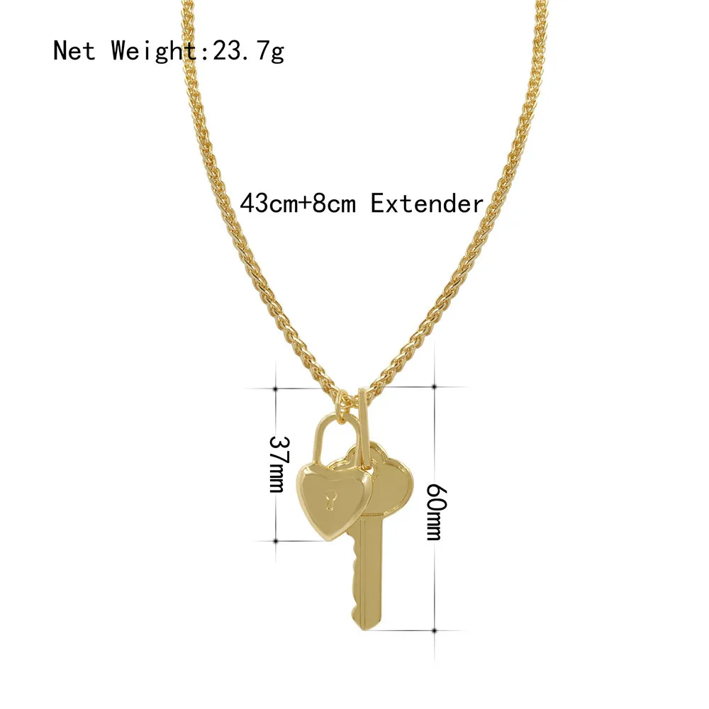 

High Quality Padlock Pendant Necklace Simple Minimalist Gold Color Lock Lasso Long Necklaces for Women Jewelry