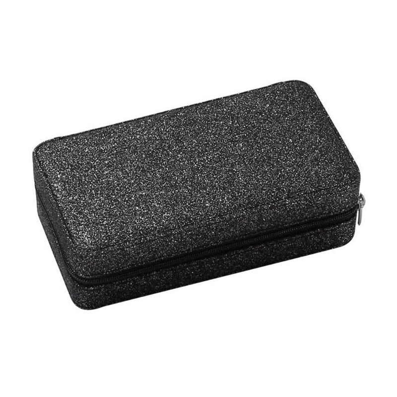 

PU Leather Jewelry Box Organizer Portable Zipper Earrings Ring Necklace Display Storage Case Travel