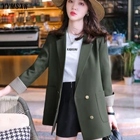 spring and autumn womens suit office fashion loose long sleeve ladies jacket 2022 new temperament double breasted female coat